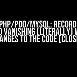 Using PHP/PDO/MySQL: Records have started vanishing (literally) without changes to the code [closed]